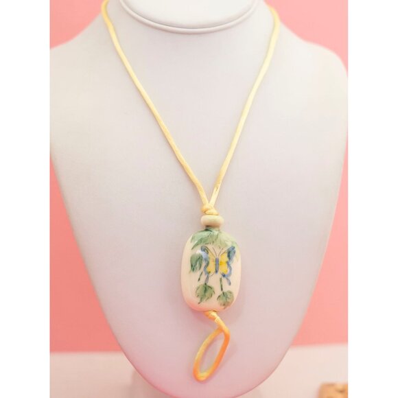 Vintage Butterfly Jar Necklace by Avon 20 inch - P6 - Picture 2 of 3